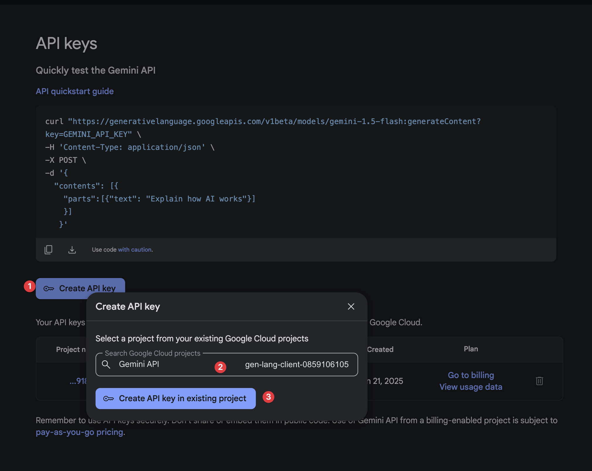 Create API Key